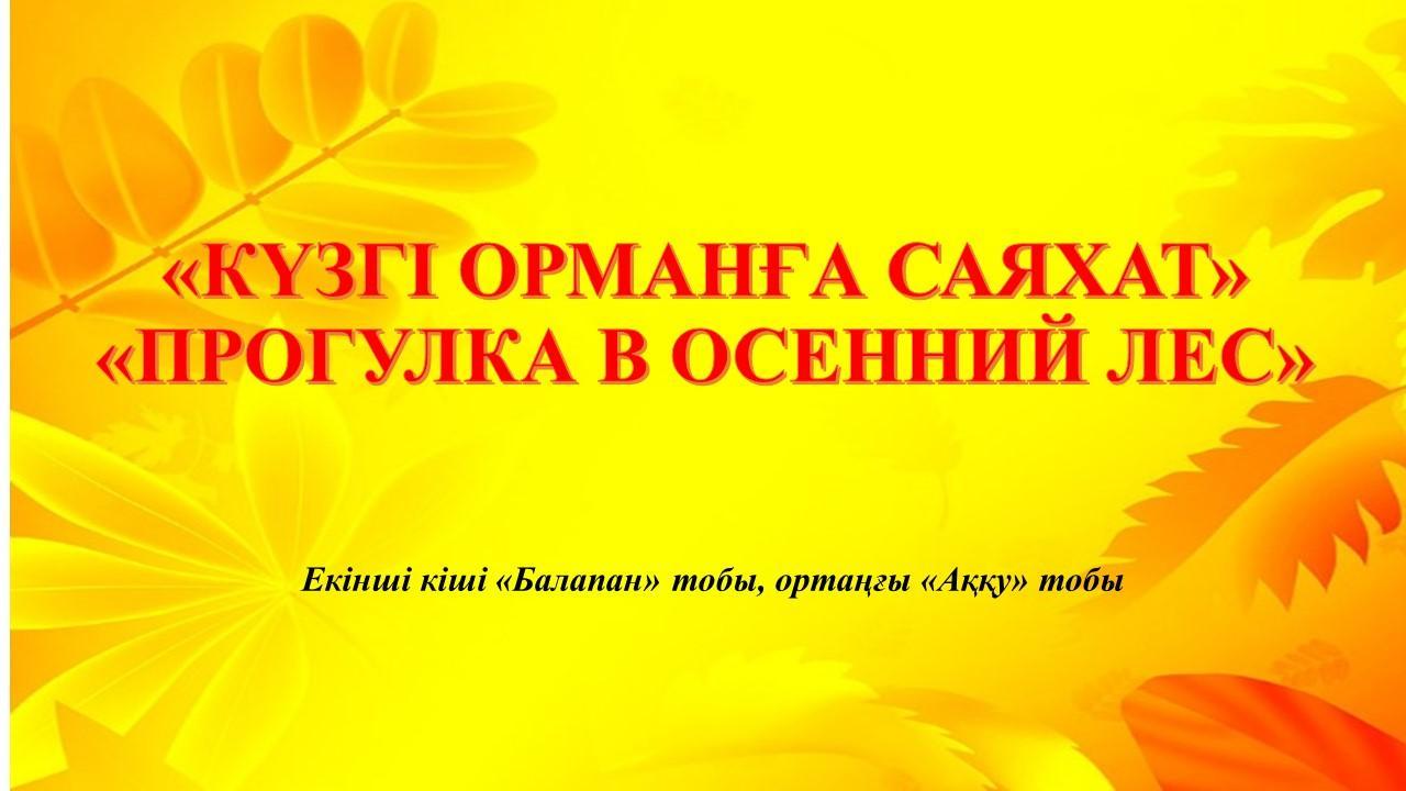 Ойын-сауық "Күзгі орманға саяхат"